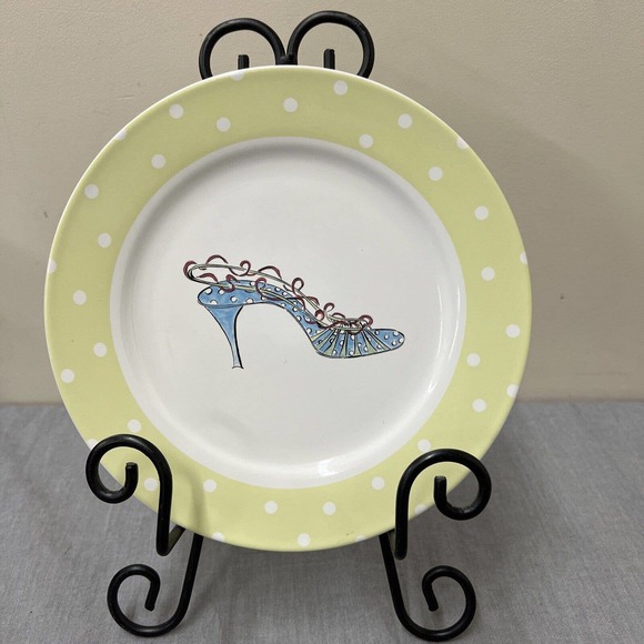 Rosanna High Heel Shoes w/ polka dot 8" Desert/Salad Plates Set of 4 FS Charity - Picture 4 of 7